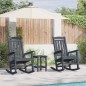 vidaXL Set di 2 sedie a dondolo da giardino blu navy 70x92x107.5 cm HDPE vidaXL Set di 2 sedie a dondolo da giardino blu navy 70x92x107.5 cm HDPE