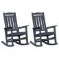 vidaXL Set di 2 sedie a dondolo da giardino blu navy 70x92x107.5 cm HDPE vidaXL Set di 2 sedie a dondolo da giardino blu navy 70x92x107.5 cm HDPE