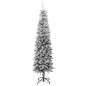 Albero Natale Artificiale Sottile Neve Floccata 240 cm PVC e PE Albero Natale Artificiale Sottile Neve Floccata 240 cm PVC e PE