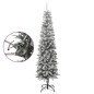 Albero Natale Artificiale Sottile Neve Floccata 240 cm PVC e PE Albero Natale Artificiale Sottile Neve Floccata 240 cm PVC e PE