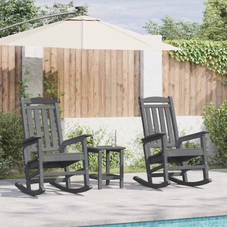 vidaXL Poltrone a dondolo da giardino 2 pezzi grigio chiaro 70x92x107,5 cm in HDPE