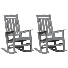 vidaXL Poltrone a dondolo da giardino 2 pezzi grigio chiaro 70x92x107,5 cm in HDPE