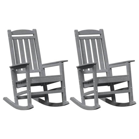 vidaXL Poltrone a dondolo da giardino 2 pezzi grigio chiaro 70x92x107,5 cm in HDPE