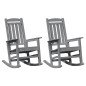 vidaXL Poltrone a dondolo da giardino 2 pezzi grigio chiaro 70x92x107,5 cm in HDPE