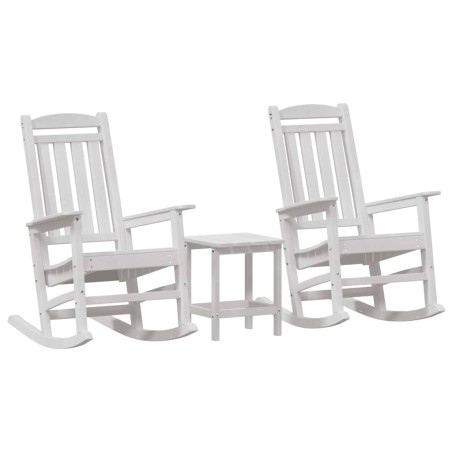 vidaXL Set da Giardino da 3 Pezzi Bianco in HDPE