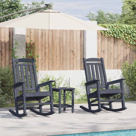 vidaXL Set da Giardino 3 Pezzi Blu Navy in HDPE