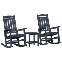 vidaXL Set da Giardino 3 Pezzi Blu Navy in HDPE