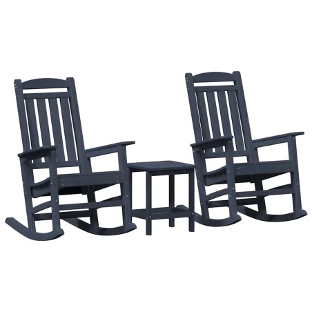 vidaXL Set da Giardino 3 Pezzi Blu Navy in HDPE
