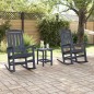 vidaXL Set da Giardino 3 Pezzi Blu Navy in HDPE vidaXL Set da Giardino 3 Pezzi Blu Navy in HDPE