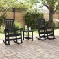 vidaXL Set di lounge da giardino in 3 pezzi, nero in HDPE vidaXL Set di lounge da giardino in 3 pezzi, nero in HDPE