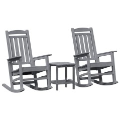 vidaXL Set da Giardino 3 Pezzi Grigio Chiaro in HDPE
