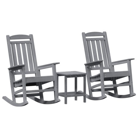 vidaXL Set da Giardino 3 Pezzi Grigio Chiaro in HDPE