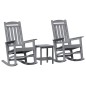 vidaXL Set da Giardino 3 Pezzi Grigio Chiaro in HDPE vidaXL Set da Giardino 3 Pezzi Grigio Chiaro in HDPE