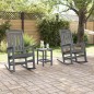vidaXL Set da Giardino 3 Pezzi Grigio Chiaro in HDPE vidaXL Set da Giardino 3 Pezzi Grigio Chiaro in HDPE
