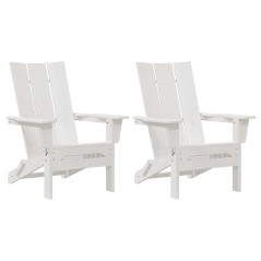 vidaXL Sedia Adirondack pieghevole 2 pezzi bianca 74.5x80.5x90 cm in HDPE