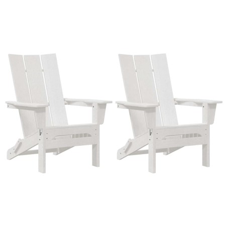 vidaXL Sedia Adirondack pieghevole 2 pezzi bianca 74.5x80.5x90 cm in HDPE