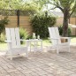 vidaXL Sedia Adirondack pieghevole 2 pezzi bianca 74.5x80.5x90 cm in HDPE