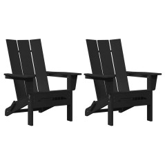 vidaXL Sedie Adirondack pieghevoli vitaXL, 2 pezzi, nere, 74.5x80.5x90 cm, HDPE