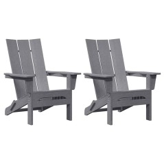 vidaXL Sedie Adirondack pieghevoli , 2 pezzi, grigio chiaro, 74,5x80,5x90 cm in HDPE.