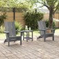 vidaXL Sedie Adirondack pieghevoli , 2 pezzi, grigio chiaro, 74,5x80,5x90 cm in HDPE. vidaXL Sedie Adirondack pieghevoli , 2 pezzi, grigio chiaro, 74,5x80,5x90 cm in HDPE.