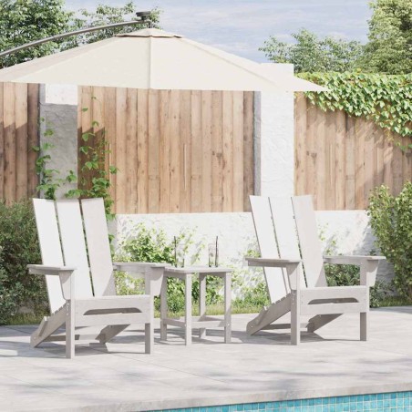 vidaXL Set da giardino 3 pezzi Lounge bianco in HDPE