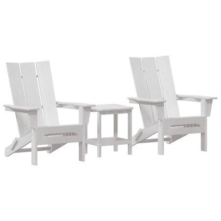 vidaXL Set da giardino 3 pezzi Lounge bianco in HDPE