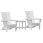 vidaXL Set da giardino 3 pezzi Lounge bianco in HDPE vidaXL Set da giardino 3 pezzi Lounge bianco in HDPE