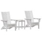 vidaXL Set da giardino 3 pezzi Lounge bianco in HDPE vidaXL Set da giardino 3 pezzi Lounge bianco in HDPE