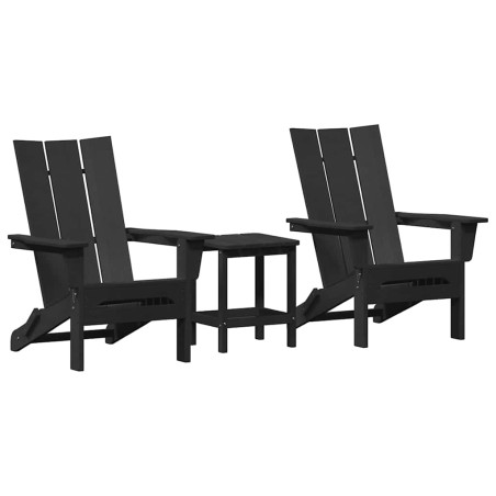vidaXL Set da giardino 3 pezzi nero in HDPE