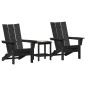 vidaXL Set da giardino 3 pezzi nero in HDPE vidaXL Set da giardino 3 pezzi nero in HDPE