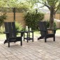 vidaXL Set da giardino 3 pezzi nero in HDPE vidaXL Set da giardino 3 pezzi nero in HDPE