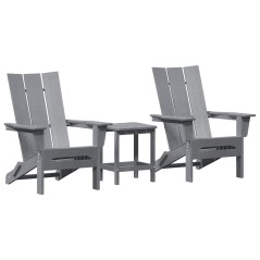 vidaXL Set lounge da giardino a 3 pezzi in grigio chiaro