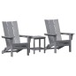 vidaXL Set lounge da giardino a 3 pezzi in grigio chiaro