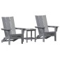 vidaXL Set lounge da giardino a 3 pezzi in grigio chiaro