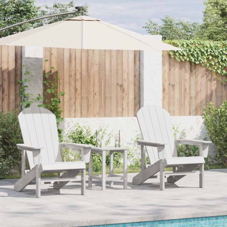 vidaXL Set di 2 Sedie Adirondack Bianche 74x82x90 cm in HDPE di