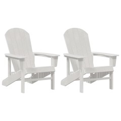 vidaXL Set di 2 Sedie Adirondack Bianche 74x82x90 cm in HDPE di