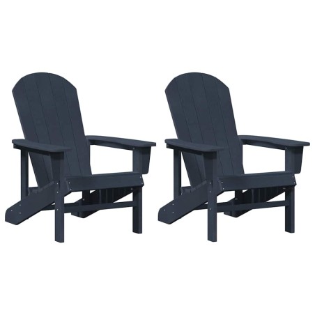 vidaXL Sedie Adirondack 2 pcs blu navy 74x82x90 cm in HDPE