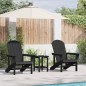 vidaXL Set di 2 sedie Adirondack nere 74x82x90 cm in HDPE