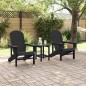 vidaXL Set di 2 sedie Adirondack nere 74x82x90 cm in HDPE