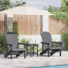 vidaXL Sedie Adirondack 2 pezzi grigio chiaro 74x82x90 cm in HDPE