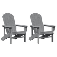 vidaXL Sedie Adirondack 2 pezzi grigio chiaro 74x82x90 cm in HDPE