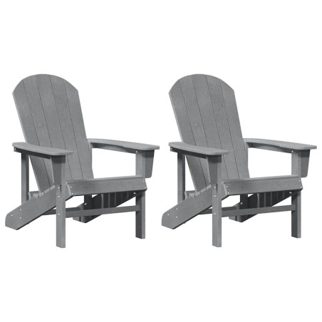 vidaXL Sedie Adirondack 2 pezzi grigio chiaro 74x82x90 cm in HDPE