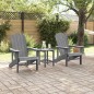 vidaXL Sedie Adirondack 2 pezzi grigio chiaro 74x82x90 cm in HDPE vidaXL Sedie Adirondack 2 pezzi grigio chiaro 74x82x90 cm in HDPE