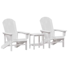 vidaXL Set da giardino 3 pezzi Bianco HDPE
