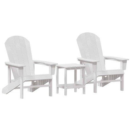 vidaXL Set da giardino 3 pezzi Bianco HDPE