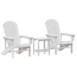 vidaXL Set da giardino 3 pezzi Bianco HDPE vidaXL Set da giardino 3 pezzi Bianco HDPE