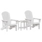 vidaXL Set da giardino 3 pezzi Bianco HDPE vidaXL Set da giardino 3 pezzi Bianco HDPE