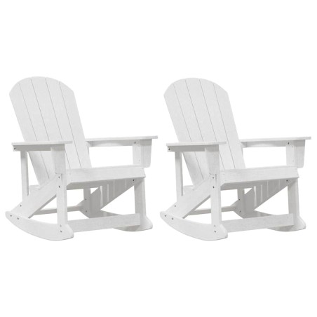 vidaXL Sdraio Rocking Adirondack 2 pcs Bianco 73.5 x 92 x 90 cm HDPE