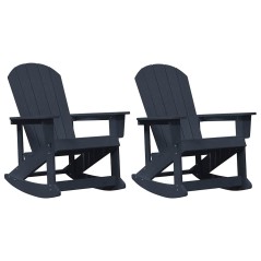 vidaXL Sdraio Rocking Adirondack 2 pcs Blu marino 73.5 x 92 x 90 cm