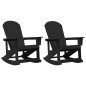 vidaXL Sdraio Rocking Adirondack 2 pcs Nero 73.5 x 92 x 90 cm HDPE vidaXL Sdraio Rocking Adirondack 2 pcs Nero 73.5 x 92 x 90 cm HDPE